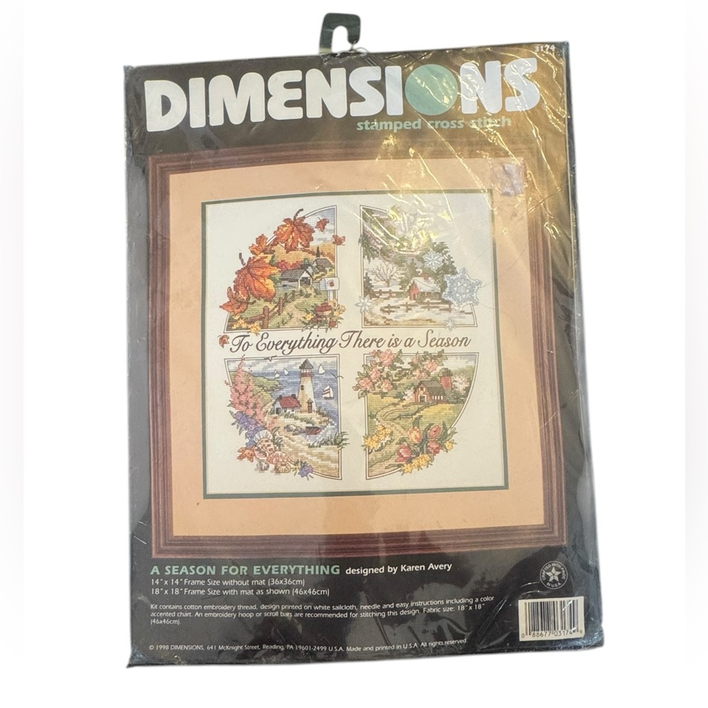 Dimensions Stamped Seasons Cross Stitch Kit - Picture 2 of 7